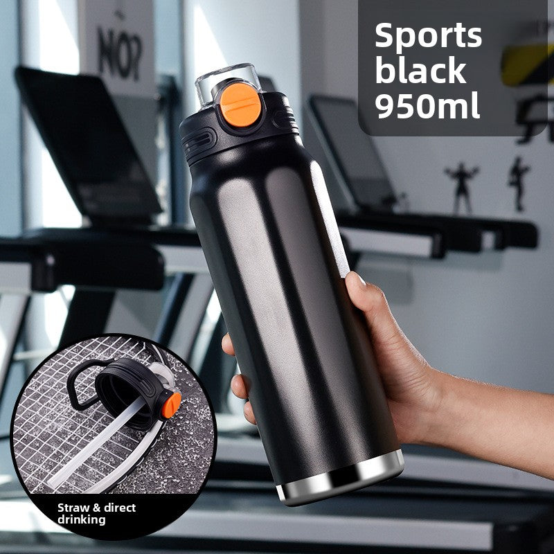 Large-capacity fitness and sports water bottle