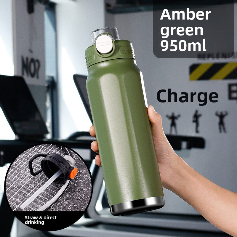 Large-capacity fitness and sports water bottle