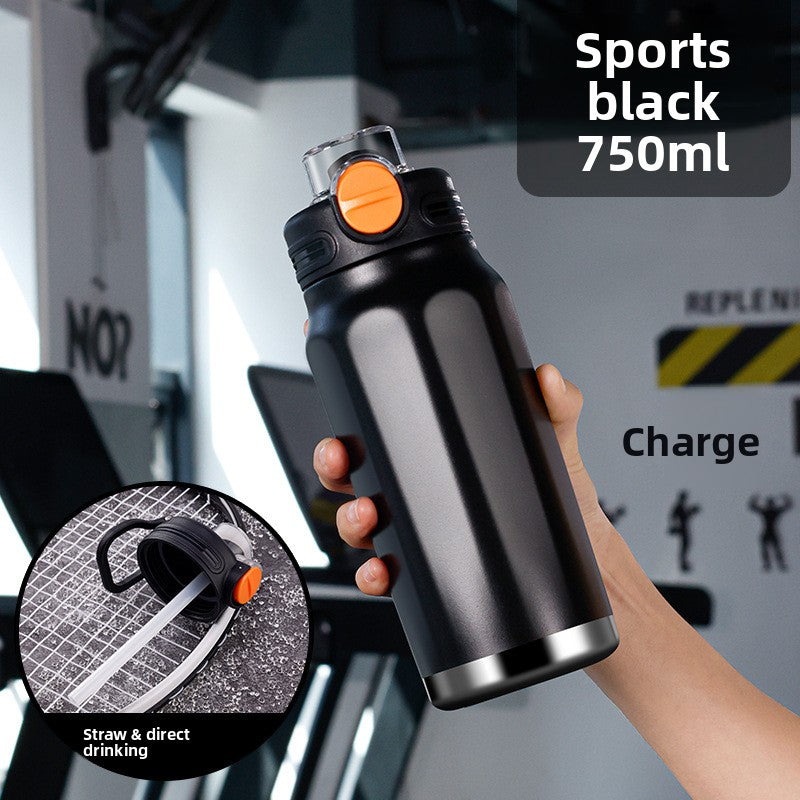 Large-capacity fitness and sports water bottle