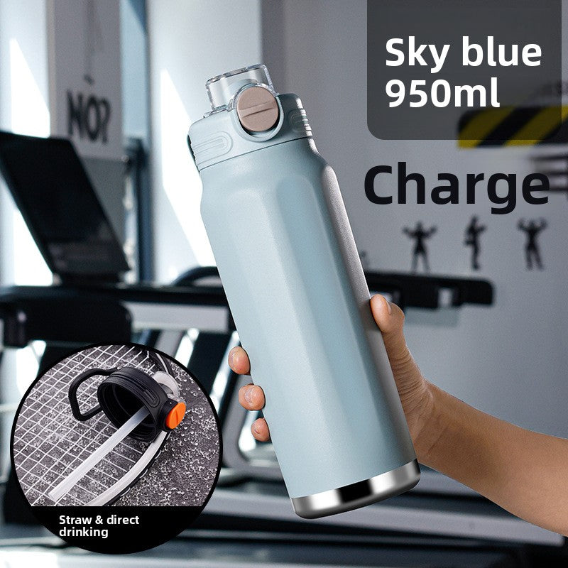 Large-capacity fitness and sports water bottle