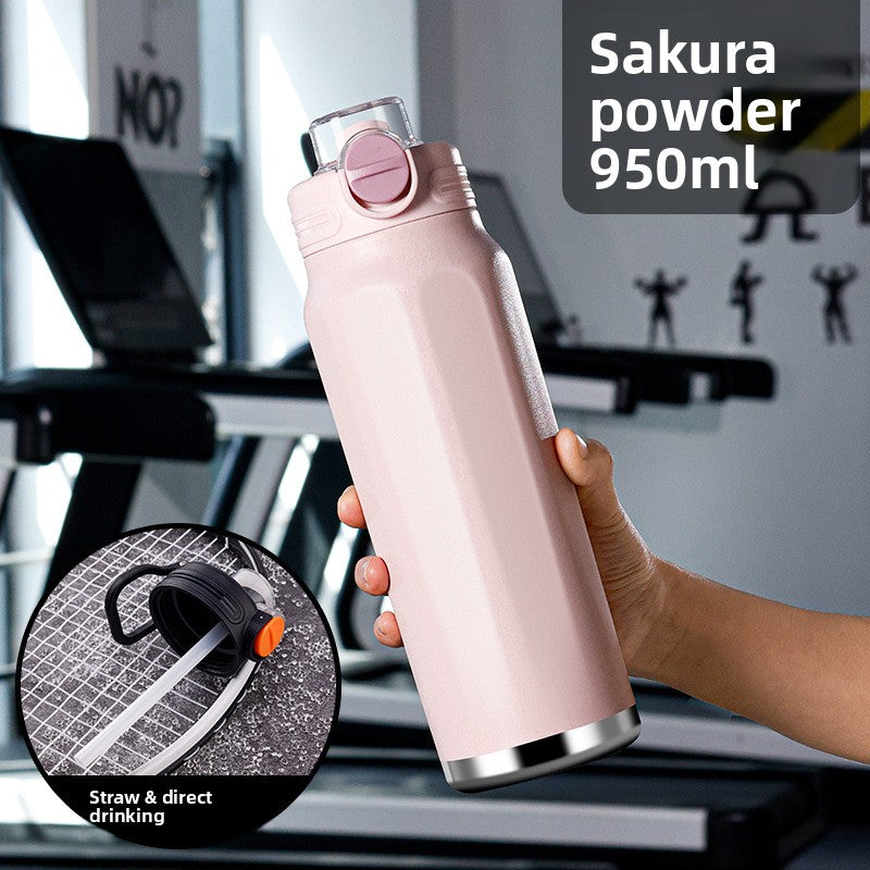 Large-capacity fitness and sports water bottle