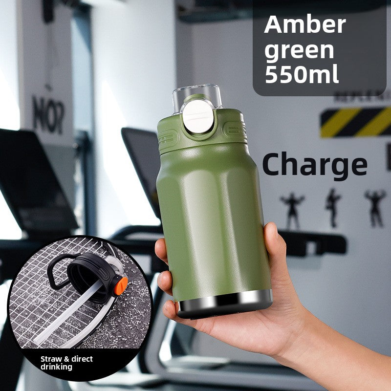 Large-capacity fitness and sports water bottle