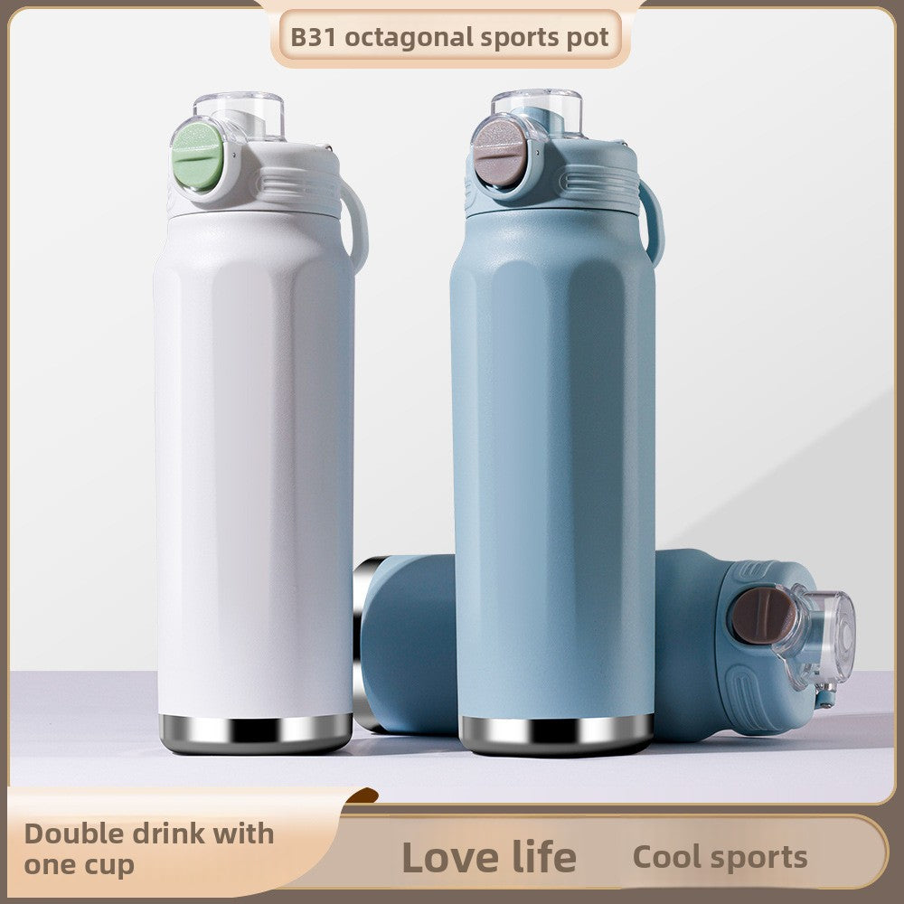 Large-capacity fitness and sports water bottle