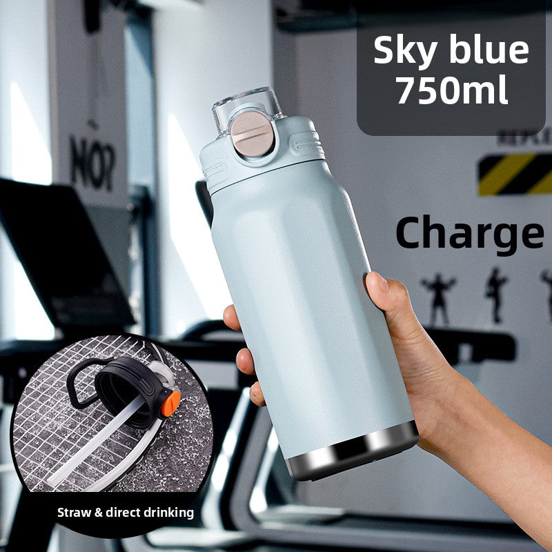 Large-capacity fitness and sports water bottle