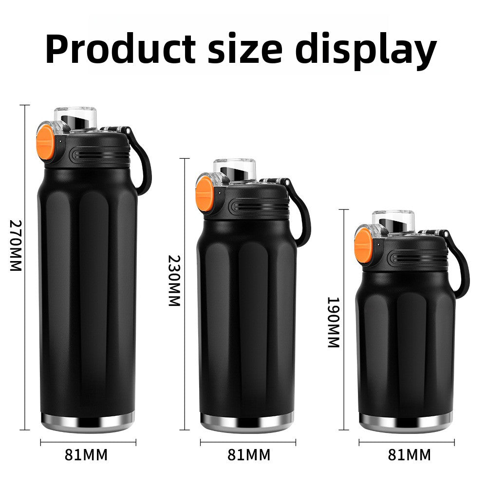 Large-capacity fitness and sports water bottle