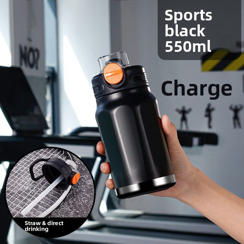 Large-capacity fitness and sports water bottle