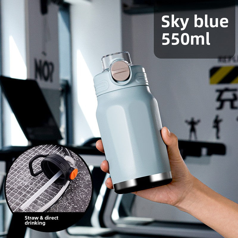 Large-capacity fitness and sports water bottle