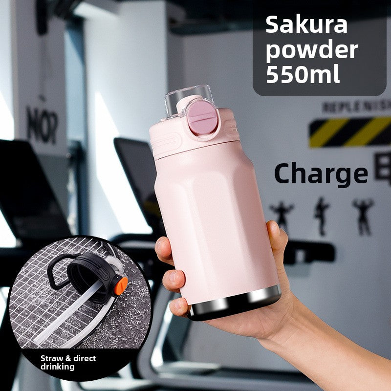 Large-capacity fitness and sports water bottle