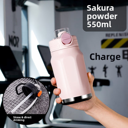Large-capacity fitness and sports water bottle