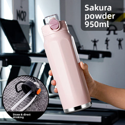 Large-capacity fitness and sports water bottle