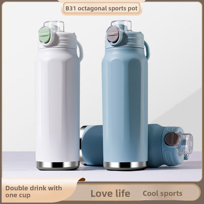 Large-capacity fitness and sports water bottle