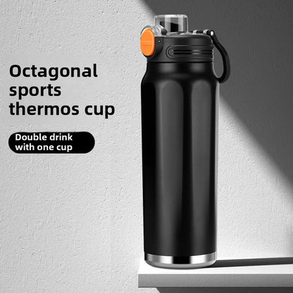 Large-capacity fitness and sports water bottle
